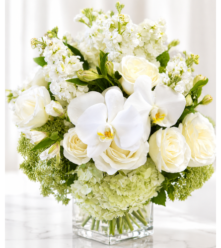 Serene White Symphony. An arrangement by Floral Lady Design Studio LLC.