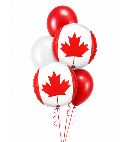 Canada Flag Classic Balloon Bouquet. An arrangement by Balloon Bouquets Plus.