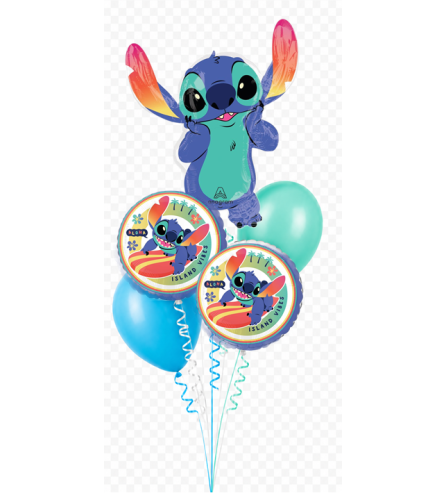 Stitch Cheerful Balloon Bouquet. An arrangement by Balloon Bouquets Plus.