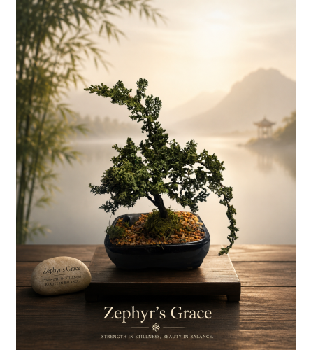 Zephyr's Grace Bonsai Tree. An arrangement by Marianna's Flower Island.