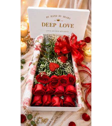 Roses in the box for you. An arrangement by Floral Lady Design Studio LLC.