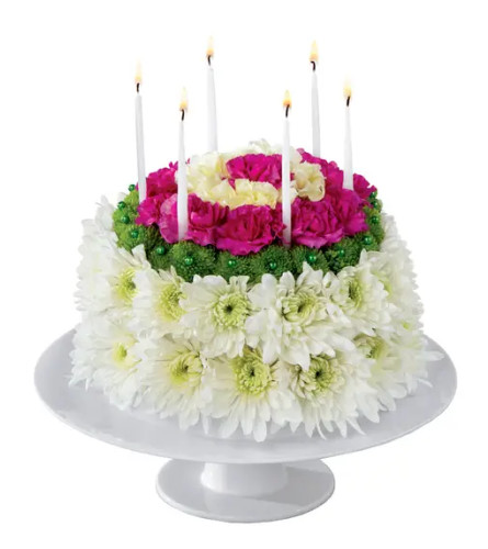 Happy Birthday Cake. An arrangement by Brown Floral and Fudge.