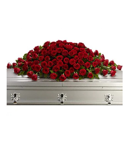 Greatest Love Casket Spray. An arrangement by Fendley Florists.