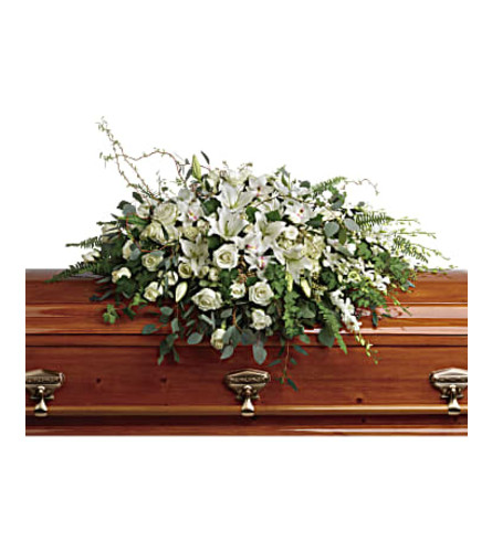 Grandest Glory Casket Spray. An arrangement by Fendley Florists.