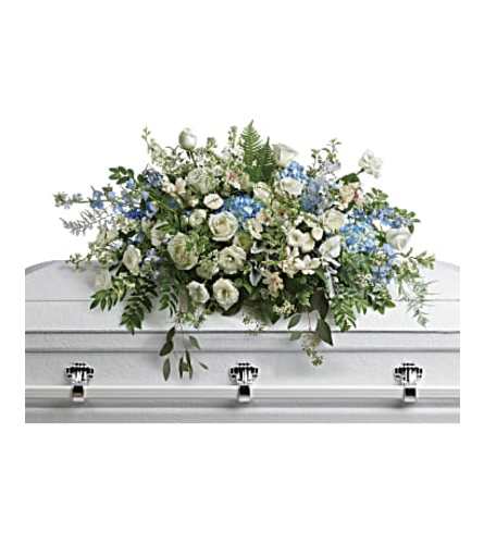 Tender Remembrance Casket Spray. An arrangement by Fendley Florists.