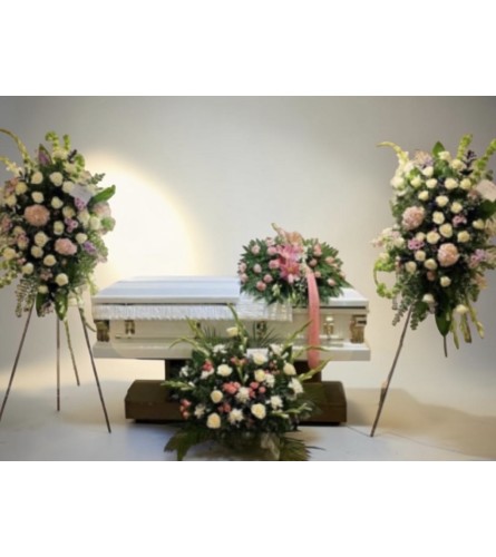 Pink Funeral Combo. An arrangement by Charming Blooms.