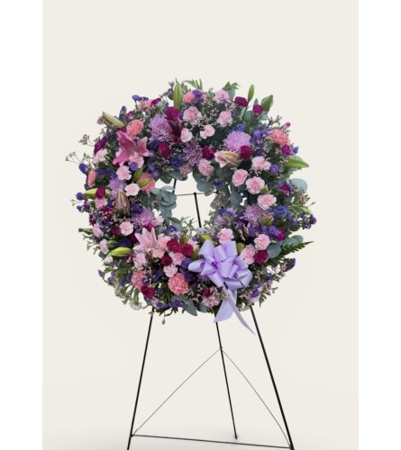 Sentiment Wreath. An arrangement by Charming Blooms.