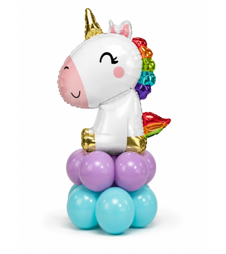 Sitting Unicorn Super Table Topper. An arrangement by Balloon Bouquets Plus.