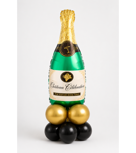 Celebration Bottle Balloon Super Table Topper. An arrangement by Balloon Bouquets Plus.