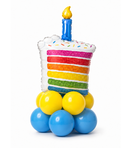 Rainbow Cake Balloon Super Table Topper. An arrangement by Balloon Bouquets Plus.