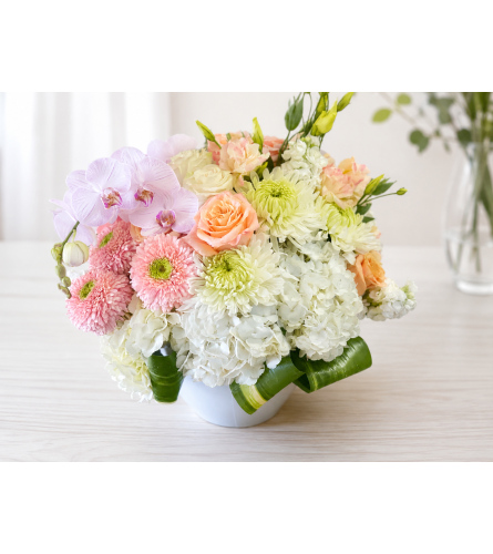 Peach and Orchid Dream. An arrangement by Floral Lady Design Studio LLC.