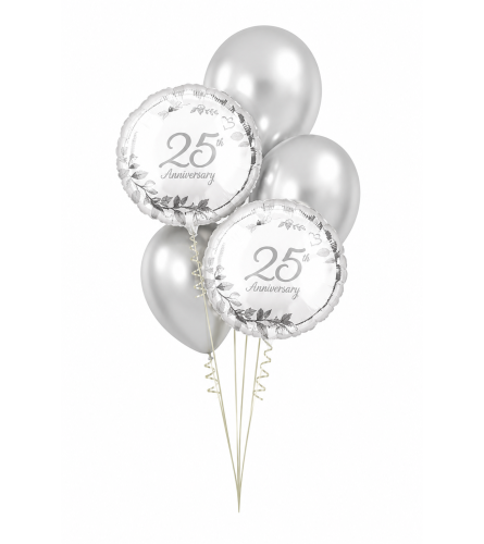 25th Anniversary Classic Balloon Bouquet. An arrangement by Balloon Bouquets Plus.
