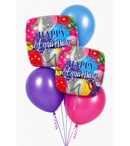 Happy Anniversary Classic Balloon Bouquet. An arrangement by Balloon Bouquets Plus.
