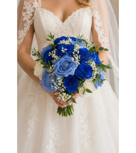 Blue Elegance Bouquet. An arrangement by Floral Lady Design Studio LLC.