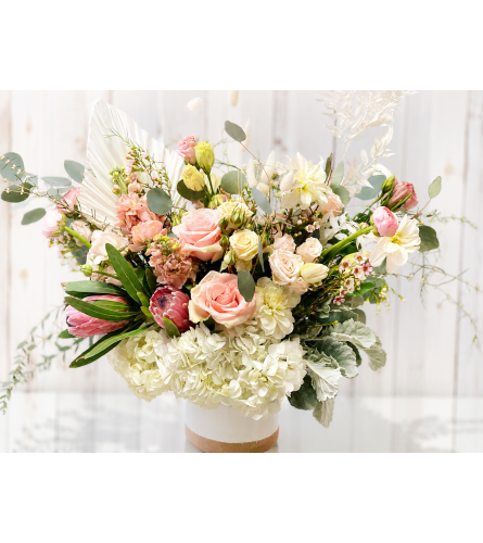 Blush and Cream Elegance. An arrangement by Floral Lady Design Studio LLC.