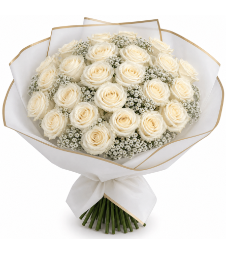 Whispering White Roses. An arrangement by GardeLina Flowers.