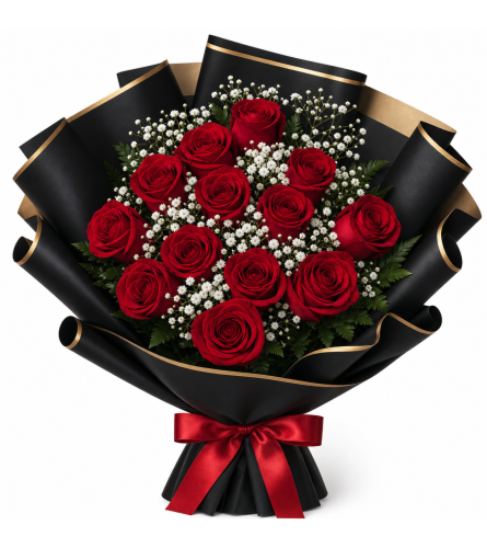 Scarlet Whisper Bouquet. An arrangement by GardeLina Flowers.