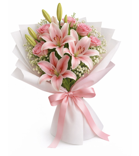 Pink Serenity Bouquet. An arrangement by Andreas Flowers Kissimmee.