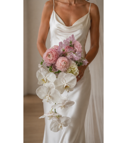 Whispering Elegance Bridal Bouquet. An arrangement by Floral Lady Design Studio LLC.