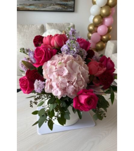 Pink Passion and Lace. An arrangement by Blossoms On The Trail.
