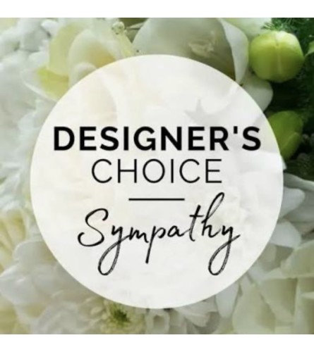 Sympathy, Designers Choice in White - VASED ARRANGEMENT - Deluxe. An arrangement by Deer Valley Florist and Flower Delivery.