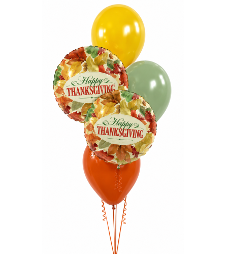Happy Thanksgiving Elegant Leaves Colourful Classic Balloon Bouqu. An arrangement by Balloon Bouquets Plus.