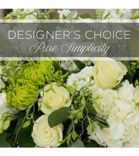 Designer's Choice Pure Simplicity. An arrangement by The Greenhouse Florist.