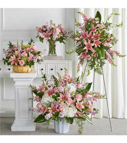 BOUNTIFUL BLOOM CASKET SPRAY BUNDLE - Deluxe. An arrangement by J.D. Ballantine's Flowers and Gifts.