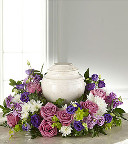 FTD Blooming Sympathy Cremation Adornment. An arrangement by Fendley Florists.