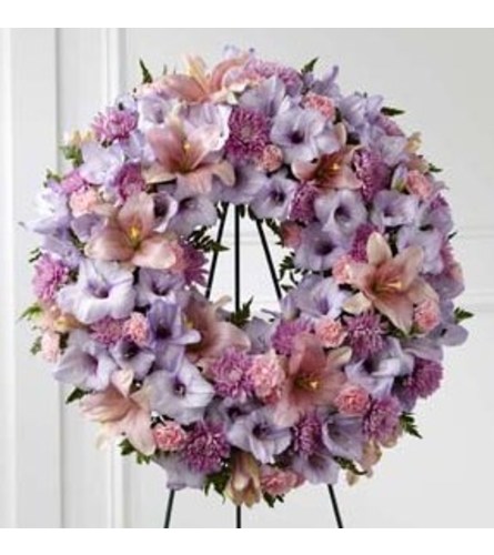 Sleep in Peace Wreath. An arrangement by Fendley Florists.