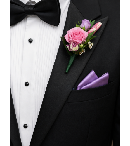 Spring Mix Boutonniere. An arrangement by Floral Lady Design Studio LLC.