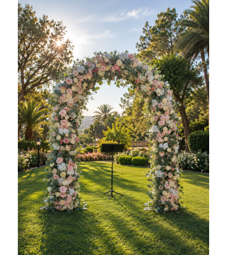 Creamy Dream Arch. An arrangement by Floral Lady Design Studio LLC.