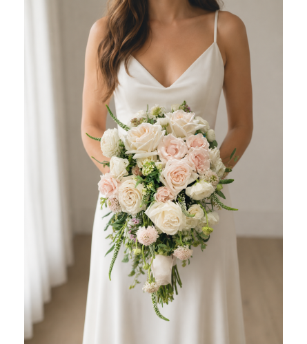 Blush and Ivory Dreams Bridal Bouquet. An arrangement by Floral Lady Design Studio LLC.