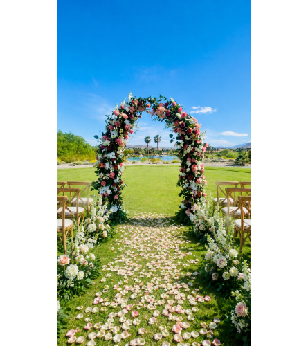 Blush Wedding Arch. An arrangement by Floral Lady Design Studio LLC.