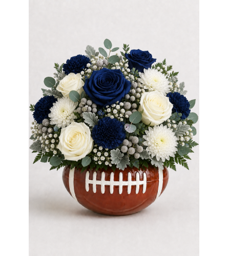 Blue and White Game Blooms. An arrangement by Cincyfloralnista.