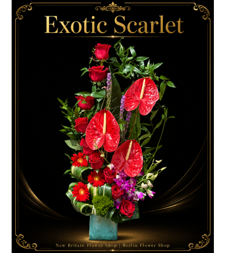 Exotic Scarlet - Deluxe. An arrangement by Berlin Flower Shop.
