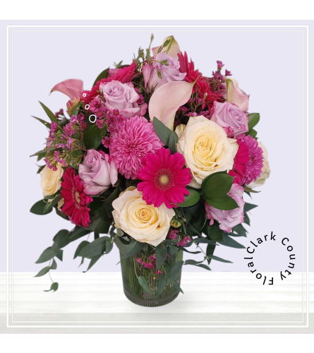 Lavender Dreams and Pink Delight. An arrangement by Clark County Floral.