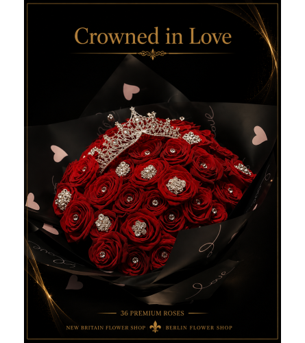 Crowned in Love Roses - Deluxe. An arrangement by Berlin Flower Shop.