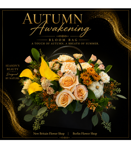 Autumn Awakening Bloom Bag - Deluxe. An arrangement by New Britain Flower Shop.