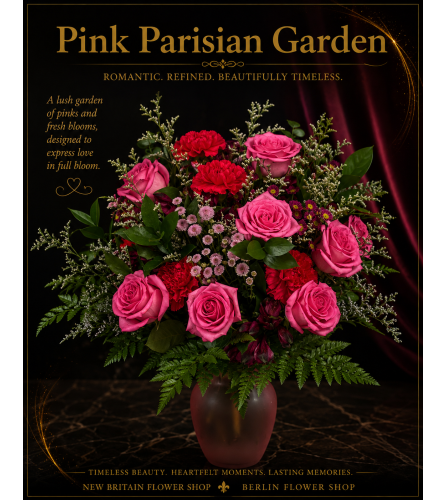 Pink Parisian Garden Bouquet - Deluxe. An arrangement by New Britain Flower Shop.