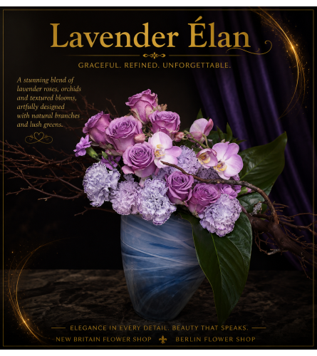 Lavender Elan - Deluxe. An arrangement by Berlin Flower Shop.