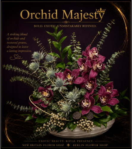 Orchid Majesty - Deluxe. An arrangement by New Britain Flower Shop.