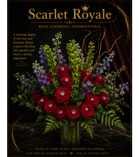 Scarlet Royale - Deluxe. An arrangement by Berlin Flower Shop.