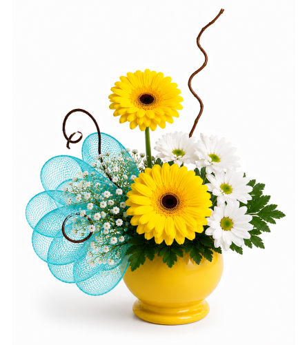 Wondrous Wishes - Yellow. An arrangement by Balloon Bouquets Plus.