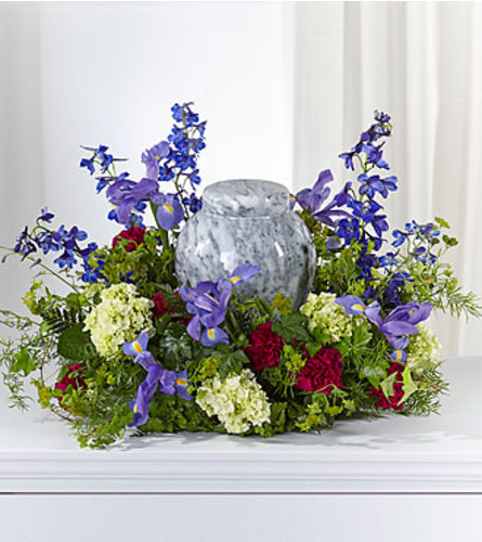 FTD Forever Remembered Cremation Adornment. An arrangement by Fendley Florists.