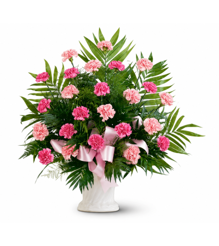Classic Carnation Arrangement. An arrangement by Balloon Bouquets Plus.