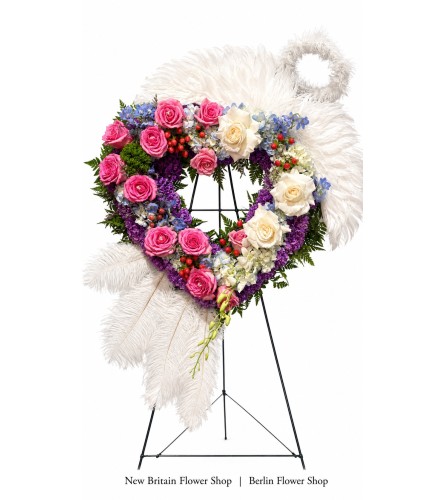 Hearts in Bloom Wreath - Deluxe. An arrangement by Berlin Flower Shop.