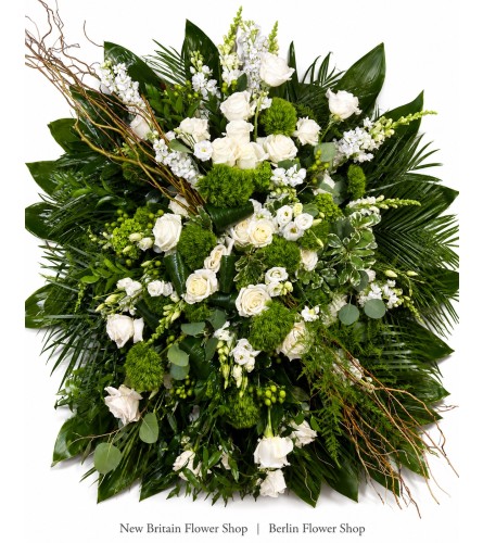 Eternal Peace Standing Spray - Deluxe. An arrangement by New Britain Flower Shop.