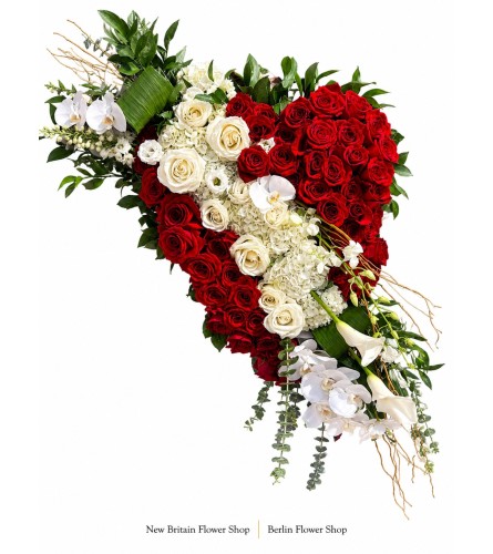 Bound by Love Floral Heart - Deluxe. An arrangement by New Britain Flower Shop.