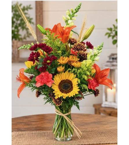 Fall Fields of Europe Fall. An arrangement by Fink Flowers Gifts and Flower Delivery.